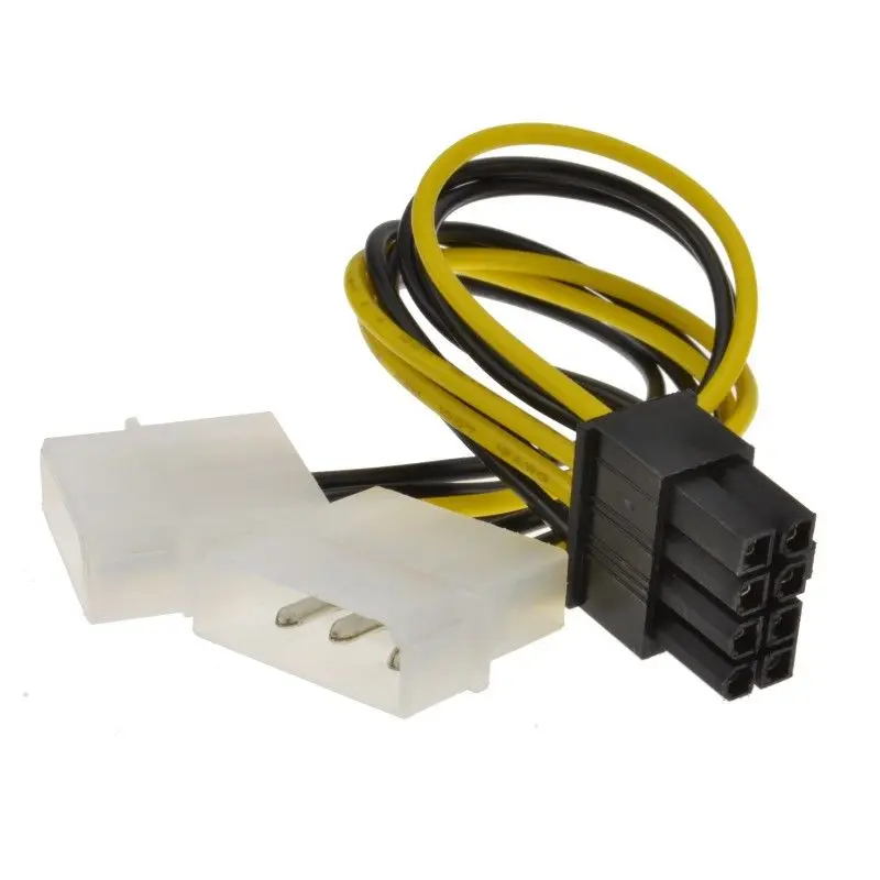 

8 Pin PCI Express PCIe Power Cable from Dual 4 Pin Molex LP4 Adapter