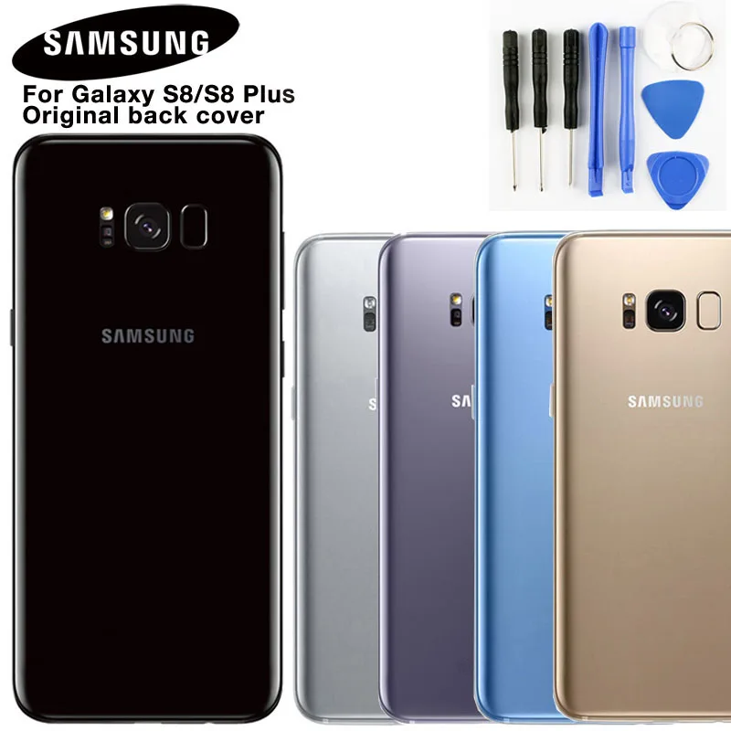 Оригинальные чехлы для задней крышки SAMSUNG Galaxy S8 + G9500 SM G950U G9550 G9508 стеклянная задняя