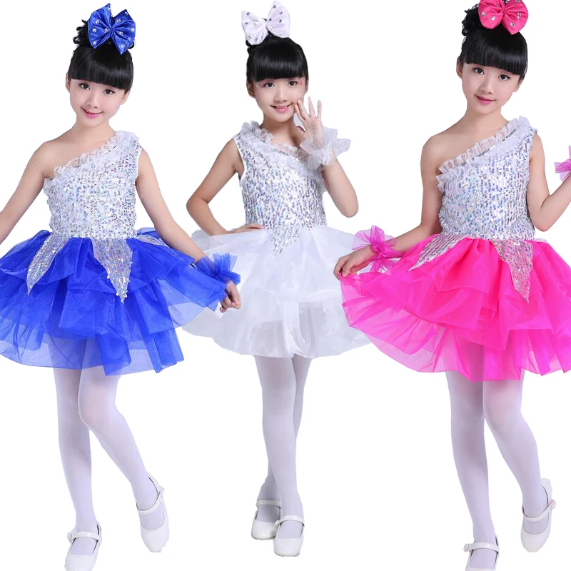 Детские праздничные платья для танцев, расшитые блестками, одежда, костюмы для выступлений, бальных танцев для маленьких девочек, костюмы, платье-пачка