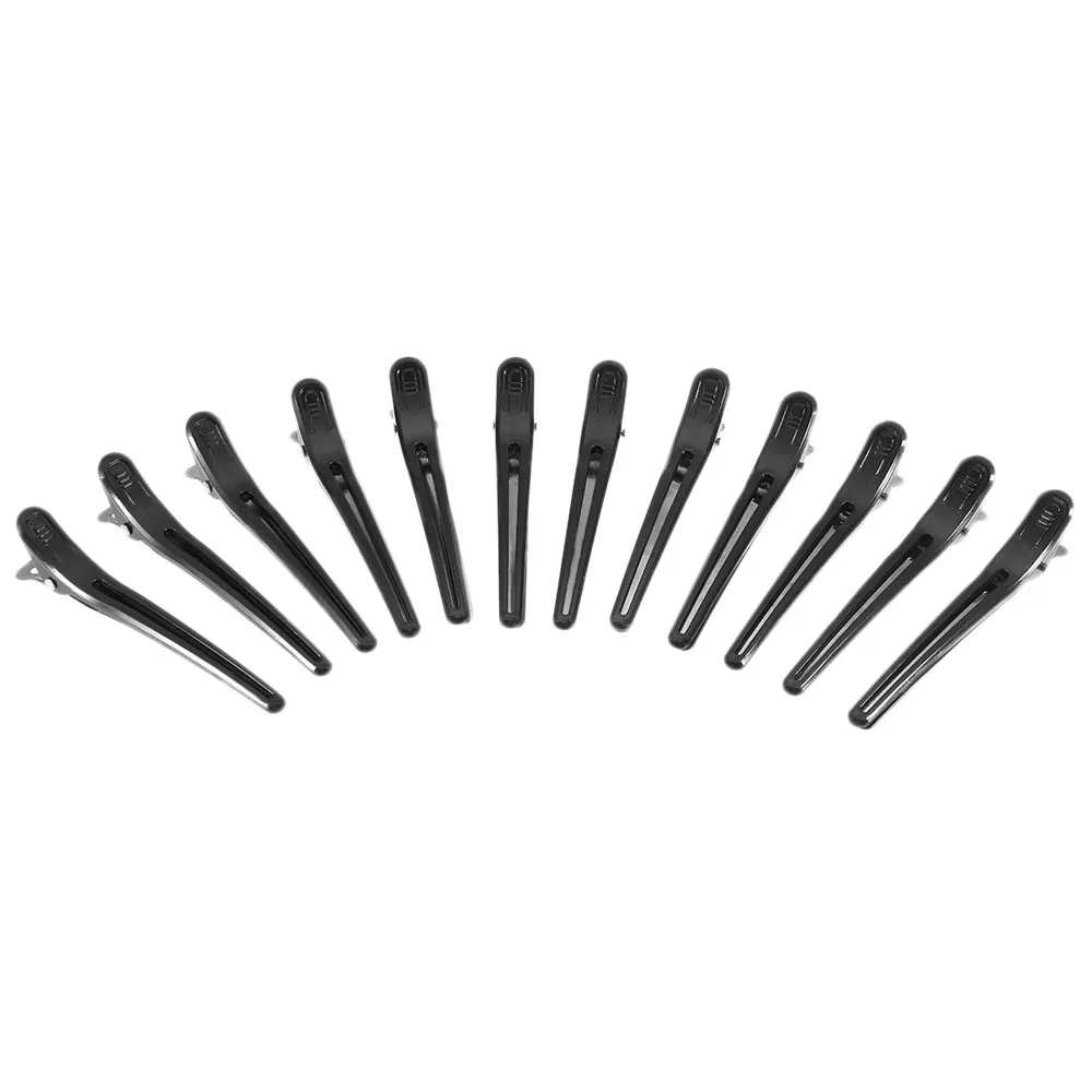 12Pcs Black Hair Grip Clips Hairdressing Sectioning Cutting Hair Clamps Clip Professional Plastic Salon Styling Hair Clips