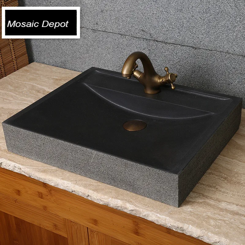 Black granite sinks lavatory sinks bathroom stone basin countertop