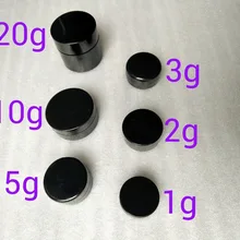 50 шт./лот, пустая 1 г, 2 г, 3 г, 5 г, 10 г, 20 г, черная портативная банка для крема, Баночки, коробка для горшка, макияж, дизайн ногтей, косметический контейнер для хранения бусин