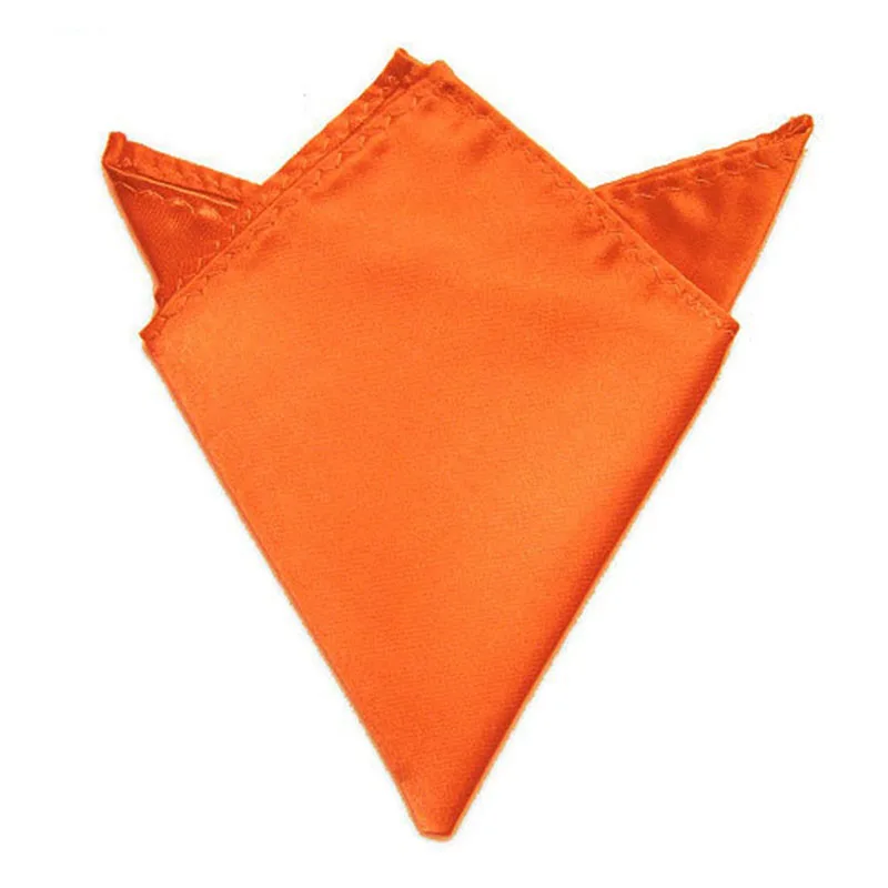 orange Распродажа мужские атласные однотонные простые костюмы Свадебный квадратный Карманный вечерние платок повязка на голову шейный шарф браслет полотенце - Цвет: orange