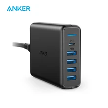Anker USB C Premium 60 Вт 5-Порты и разъёмы Desktop Зарядное устройство с одним 30 Вт Порты и разъёмы для Apple MacBook Nexus 5X/6 P 4 PowerIQ Порты для iPhone iPad