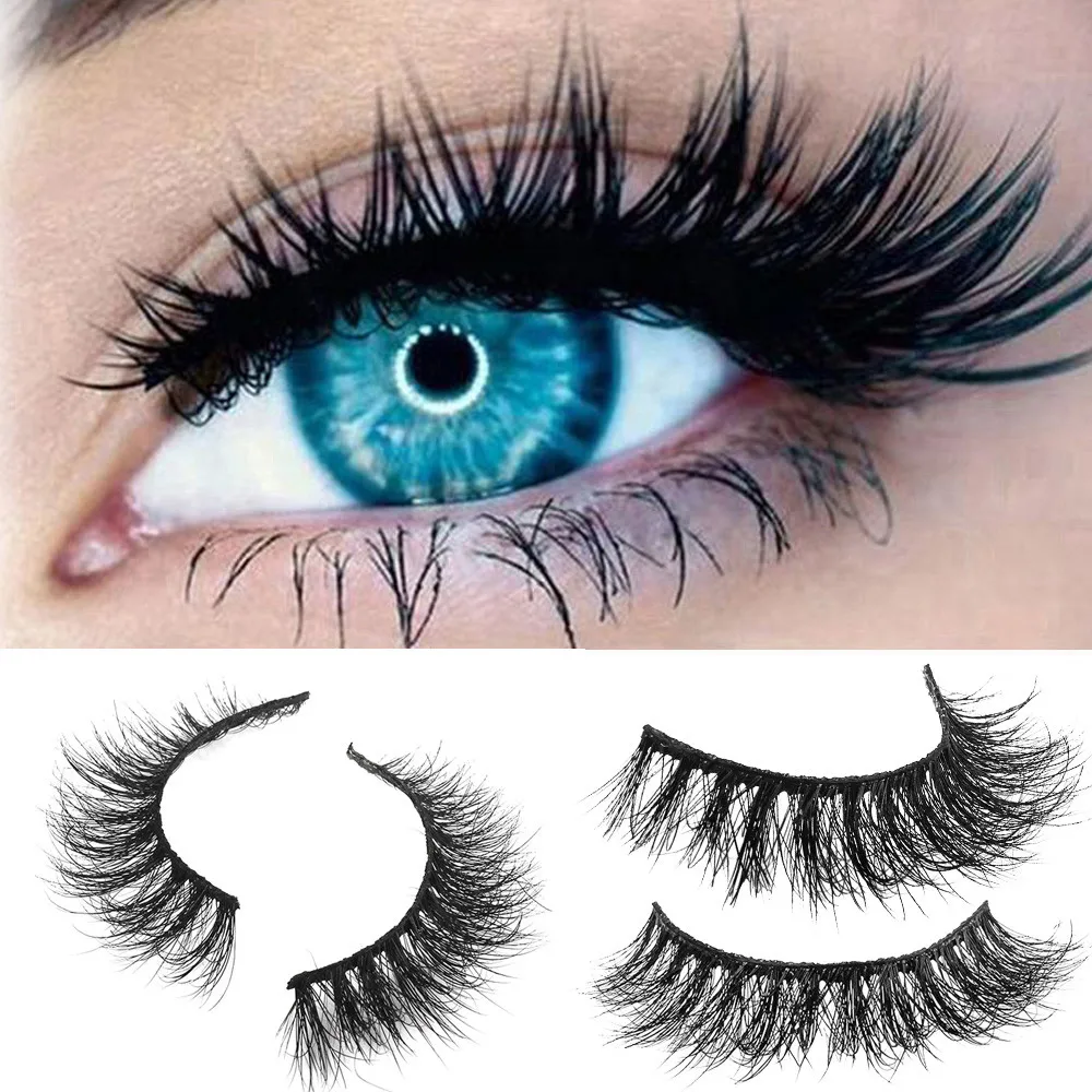 

1 Pair 3D Mink Natural Thick False Fake Eyelashes Makeup Extension Lashes Fluffy Strip Eyelashes Waterproof Makeup Tool L58