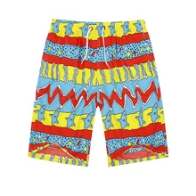 FORERUN шорты мужские летние пляжные шорты бермуды в повседневном стиле красочные полосатые до колена с принтом легкие сушильные шорты мужские с карманом