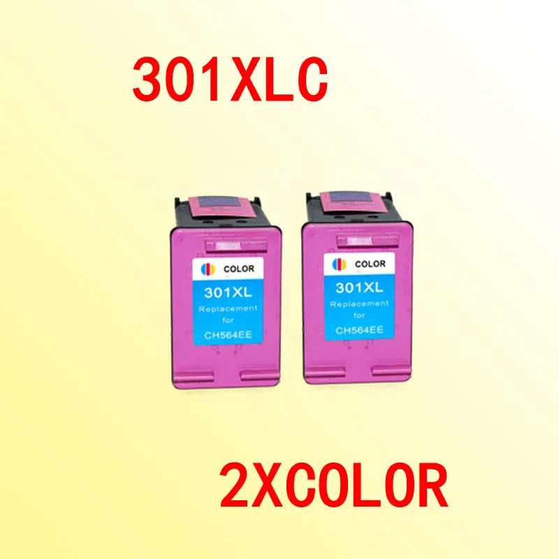 

2x color ink cartridge compatible for301 301xl compatible for 301 Deskjet 1000/1050/2000/2050/J410a/J510a