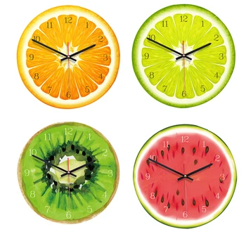 

Acrylic Dial Fruits Wall Clock Non-ticking Clock Living Room Kitchen Bedroom Office Decor