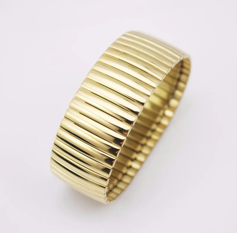 Black Bracelet For Men Women Gold Silver Black Width Bracelets Stainless Steel Spring Jewelry Simple Design B10027