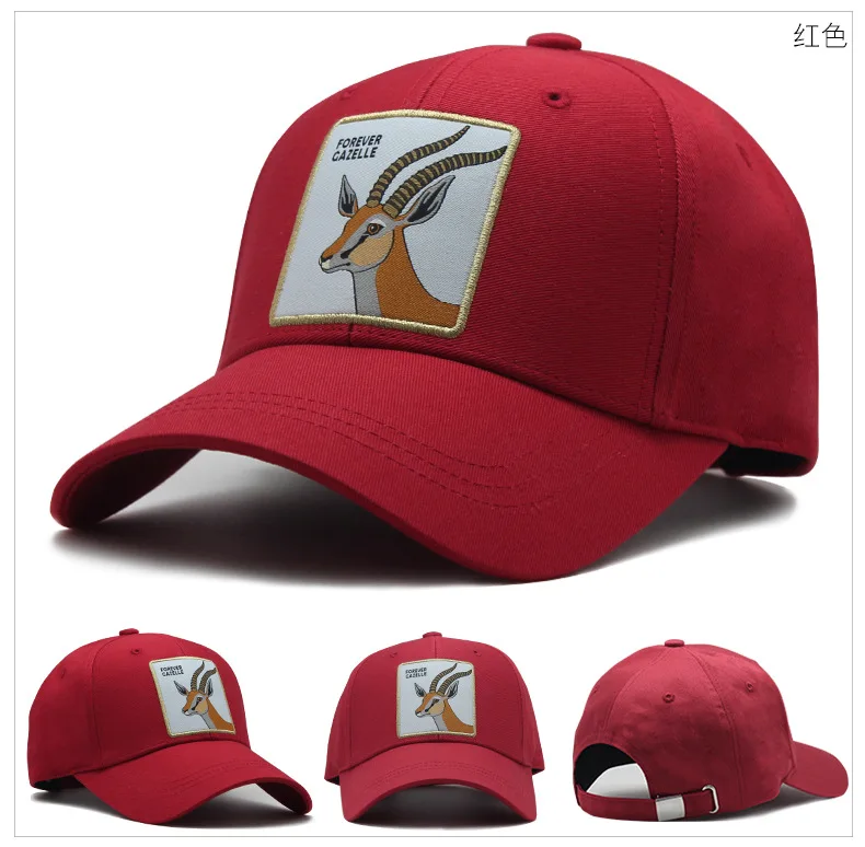 Сплошной цвет twill хлопок ткань strapback бейсболка с вышивкой козьей женщин мужская летняя шляпа солнца грузовик крышка в стиле хип-хоп bone