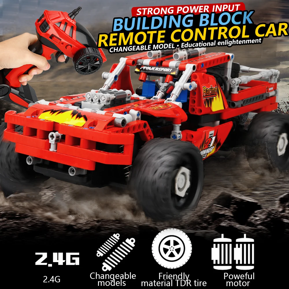 Eboyu (TM) SDL 2017A-6 4CH DIY строительный кирпич блок автомобиля 5 в 1 DIY rc-офф-роуд автомобиля Высокое Скорость rc автомобиль развивающие игрушки
