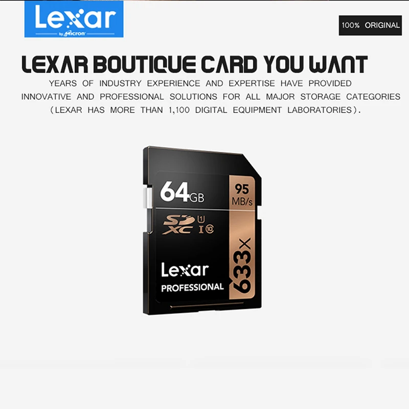 Высокоскоростная карта памяти Lexar 633X 64 ГБ 32 ГБ 16 ГБ 128 ГБ 256 ГБ sd-карта SDHC SDXC UHS-I класс 10 Флэш-карта sd-карта для камеры