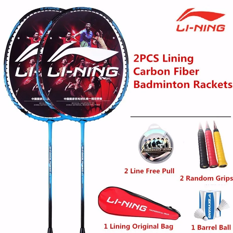 2 шт. оригинальная Подкладка бадминтон ракетка Li-ning бадминтон ракетки 1 пара Li Ning ультра-легкий углеродное волокно три цвета L458OLC