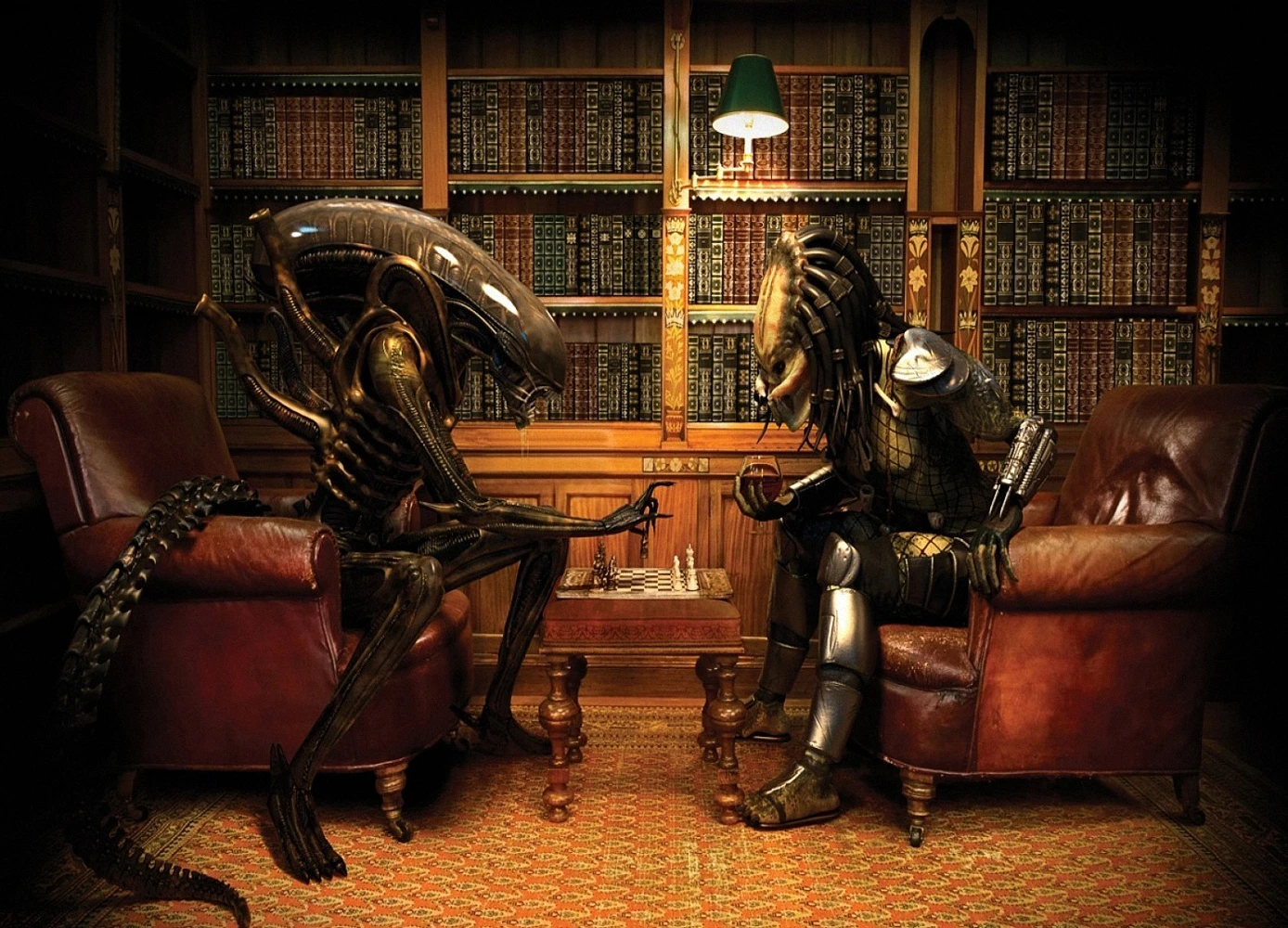 Alien VS Predator Play шахматы Постеры фильма Настенная Наклейка 30X42 см HD Ностальгия Ретро