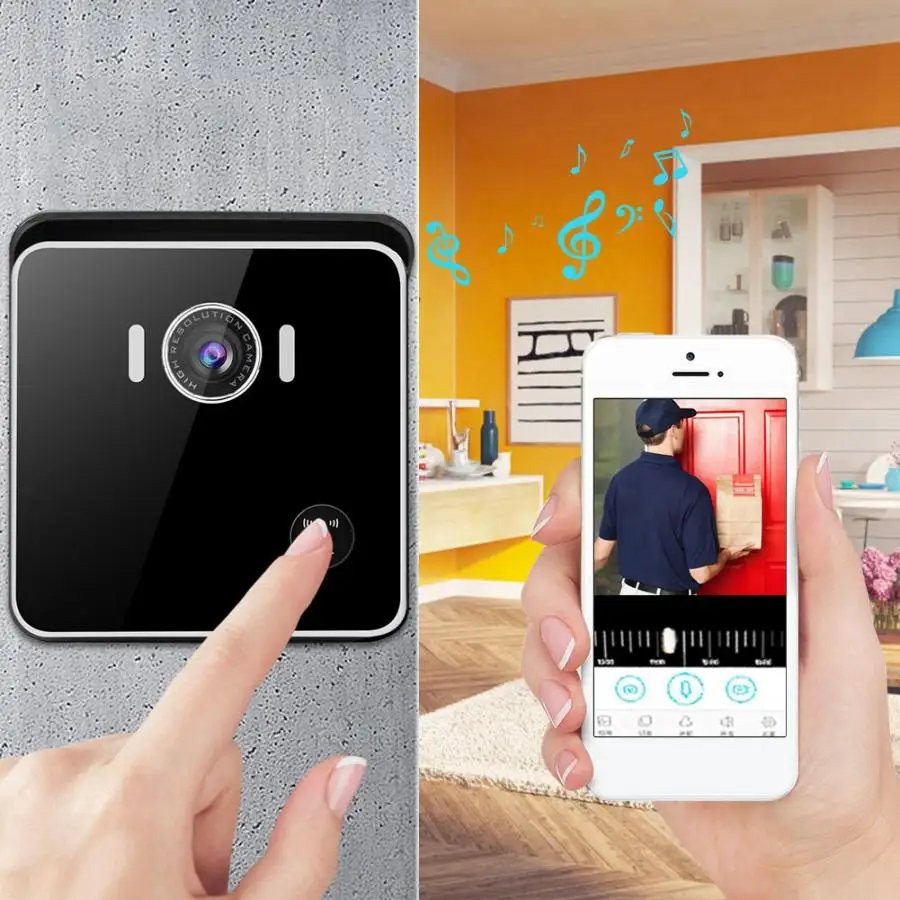 Wi Fi дверные звонки HD Беспроводной смарт-видео, дверной звонок обнаружения движения дома дверная Аварийная сигнализация колокол