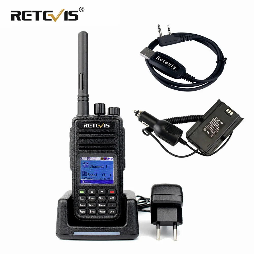 

Retevis RT3 DMR Radio Digital Walkie Talkie VHF (or UHF) Encrypted GPS Ham Radio Hf Transceiver Two Way Radio+Battery Eliminator