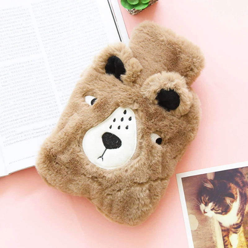 Милый мультяшный животный большой мешок для горячей воды с наполнением водой