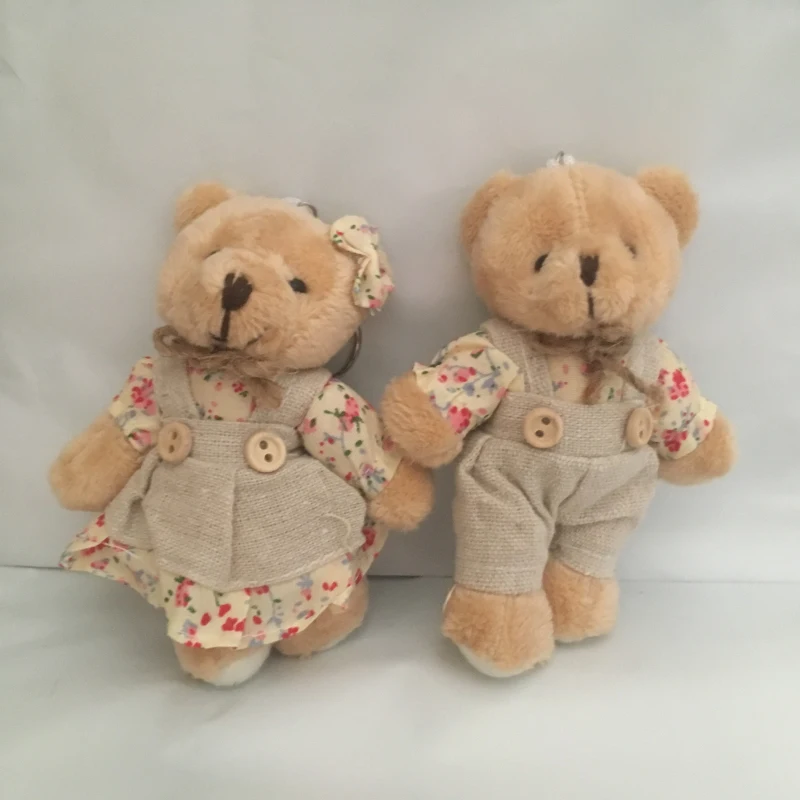 2 шт./лот Kawaii плюшевый мишка и кролик пара плюшевая игрушка StuffedSoft кукла ткань медведи Мягкие плюшевый брелок-подвеска Свадебные подарки T140