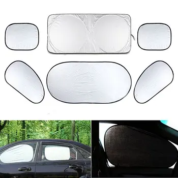 

Hot Sale 6pcs Folding Silvering Reflective Car Window Sun Shade Visor Shield Cover Fit Most Cars Waterproof Windproof Outdoor