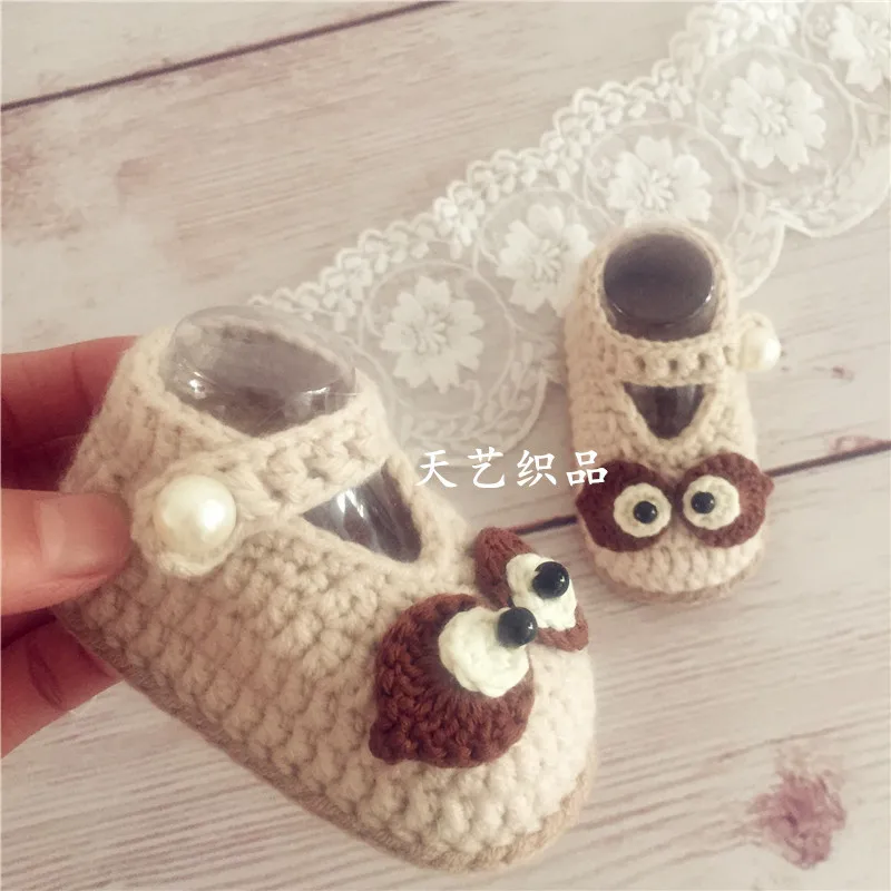 Hand-woven cotton thread shoes, buckles, single shoes, baby shoes, baby shoes, soft soles, 0-1 year old spring and autumn style