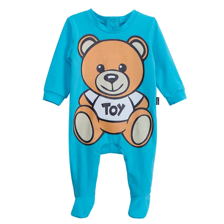 Спортивный костюм для малышей футболка с длинными рукавами и изображением мишки, комбинезон для маленьких мальчиков; Одежда для девочек на осень из хлопка для новорожденных и малышей от Onesie, комбинезон, комплект одежды, пижамы - Цвет: bear