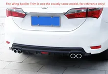 Plastic Exterior Rear Bumper Lower Wing Spoiler Trim 1pcs For Toyota Corolla E170 2014 2018 International