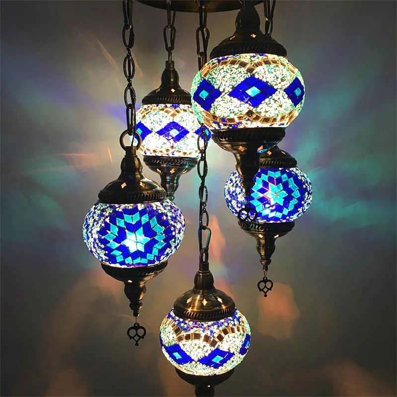 Турецкая люстра, мозаика ручной работы, витражная Подвесная лампа в богемном стиле, марокканская Подвесная лампа, светильники