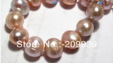 

huij 002996 10-11mm Pink Lavender Oval Freshwater Pearl Necklace 34