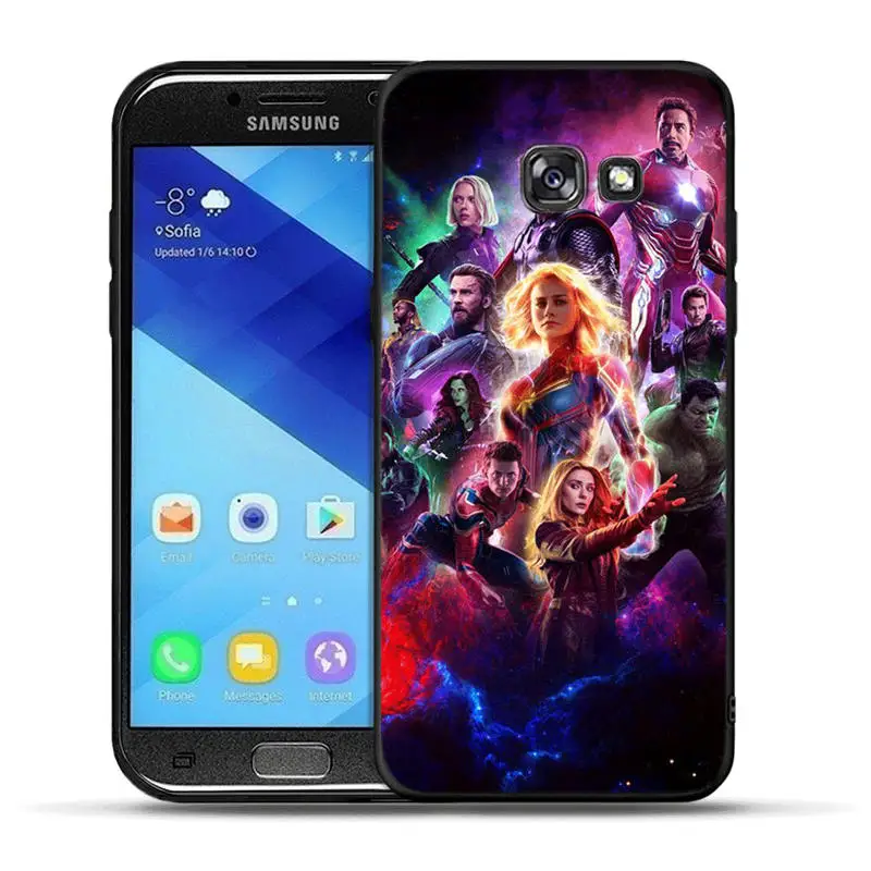 Принципиально для samsung Galaxy A30 A50 A3 A5 A6 A7 A8 A9 плюс крышка чехол черной Пантеры с изображением дедпула из комиксов Марвел танос ракушками