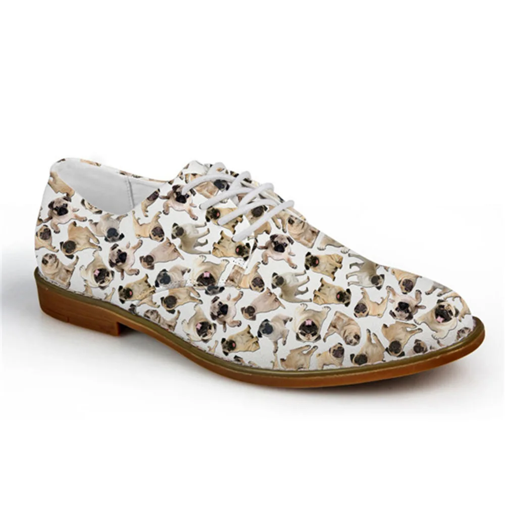 Customized Spring Men Oxfords Shoes Cute Animal Husky Pug Dog Printed Men's Fashion Flats Oxford Shoes Man Casual Dress Shoes - Цвет: CC3488CE