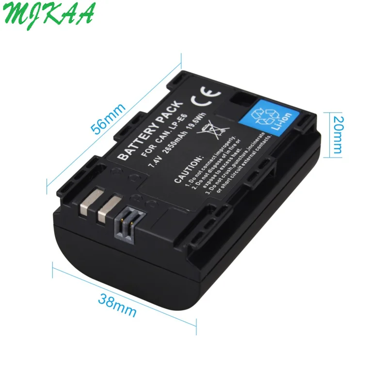 

2650mAh LP-E6 Digital Camera Battery For Canon EOS 5D Mark II 2 III 3 6D 7D 60D 60Da 70D 80D DSLR EOS 5DS lp e6 Dropshipping