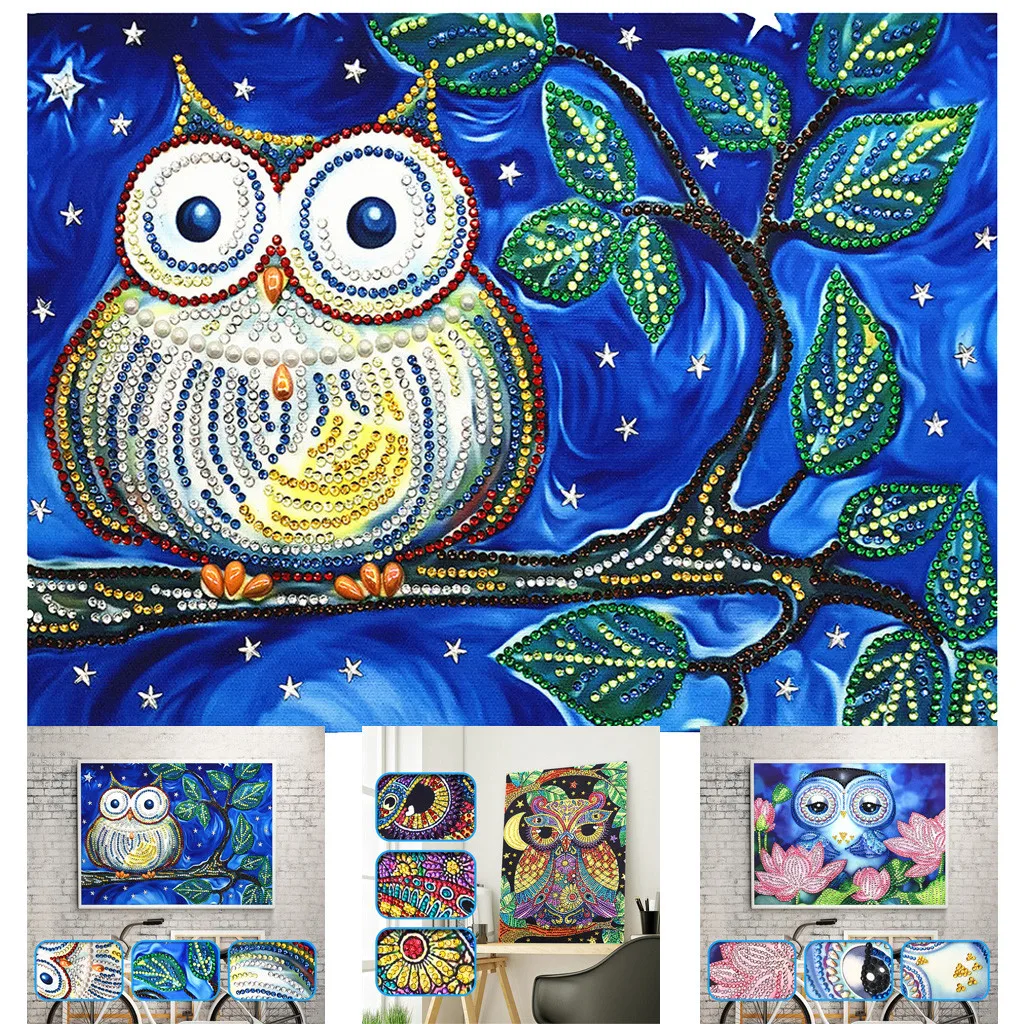 

Special Shaped Diamond Painting Owl sika deer lion animal pattern DIY 5D Partial Drill Cross Stitch Kits Crystal Rhinestone
