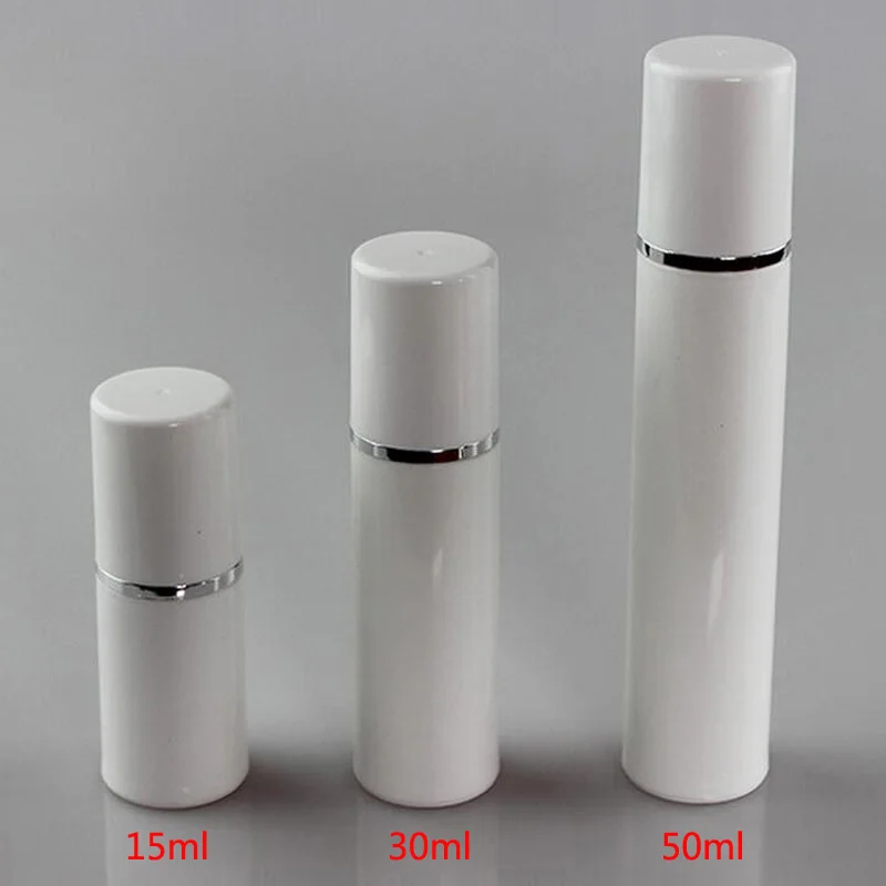 

15/30/50ml Empty Airless Bottles Silver/Gold/Rose gold Line Plastic Treatment Pump Travel Cosmetic Lotion Bottle 10pcs/lot