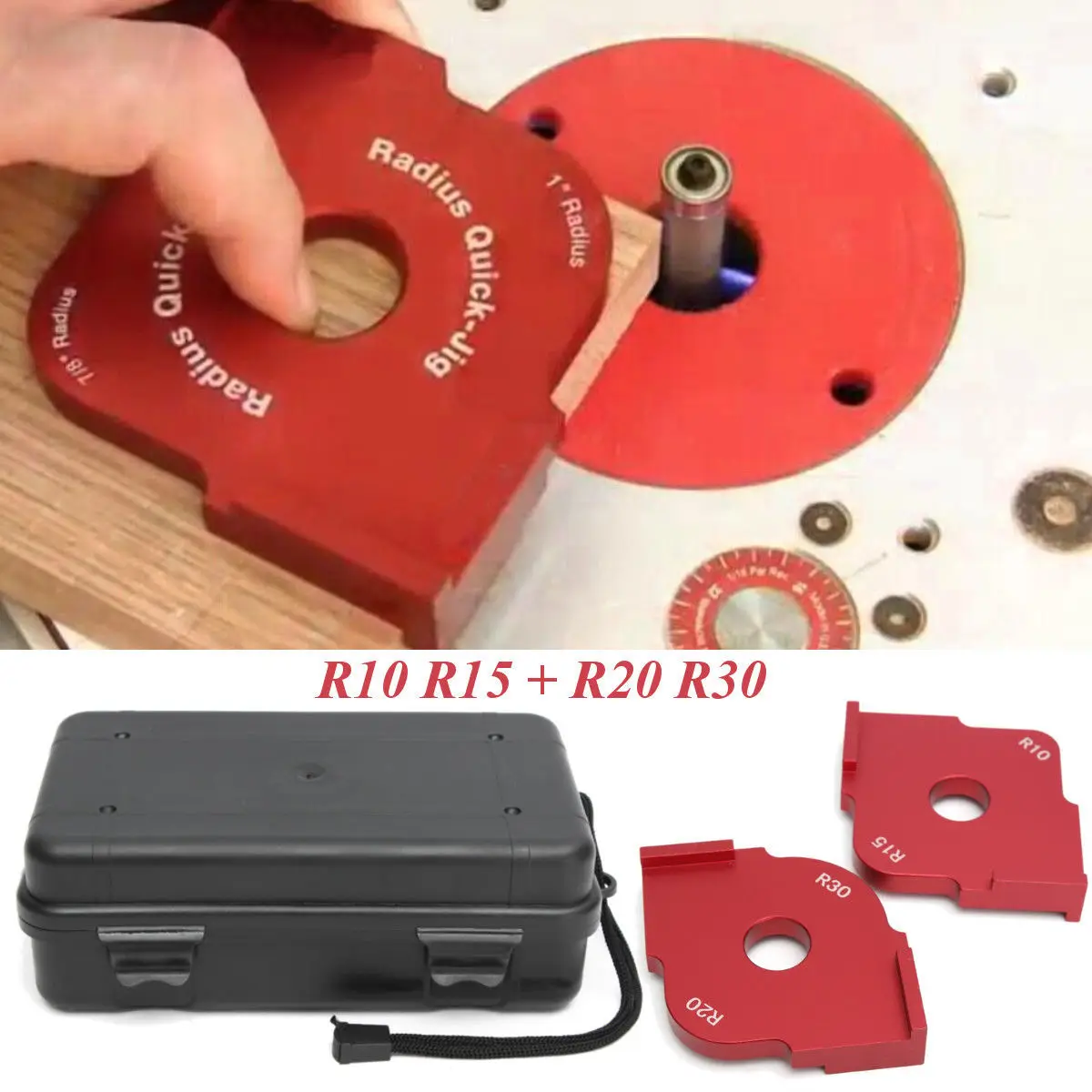

Wood Panel Radius Quick-Jig Router Table Bit Jig Corner Template For Woodworking