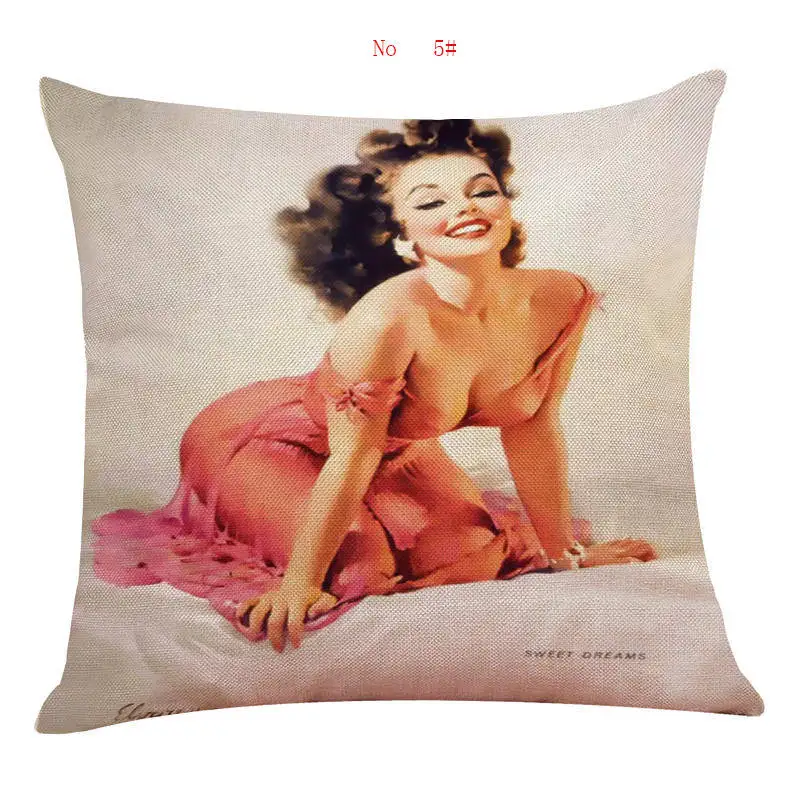 45cm*45cm Antique beauty pattern linen/cotton throw pillow covers couch cushion cover home decorative pillows