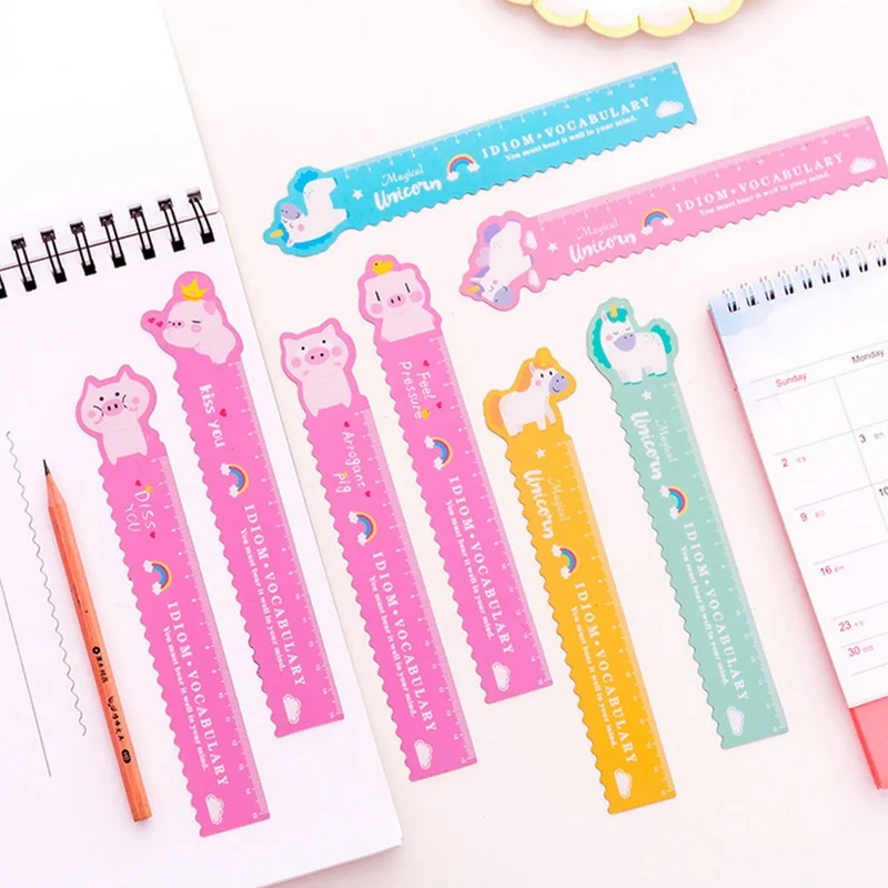 

Cute Pig Unicorn Soft Ruler Student Flexible Magnetic Ruler Tape Measure 15cm Straight Ruler Office Stationery Drafting Supplies