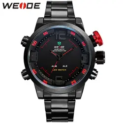 WEIDE мужские спортивные часы Лидирующий светодио дный светодиодный Аналоговый Цифровой дисплей 3ATM водостойкий армейский военный полный