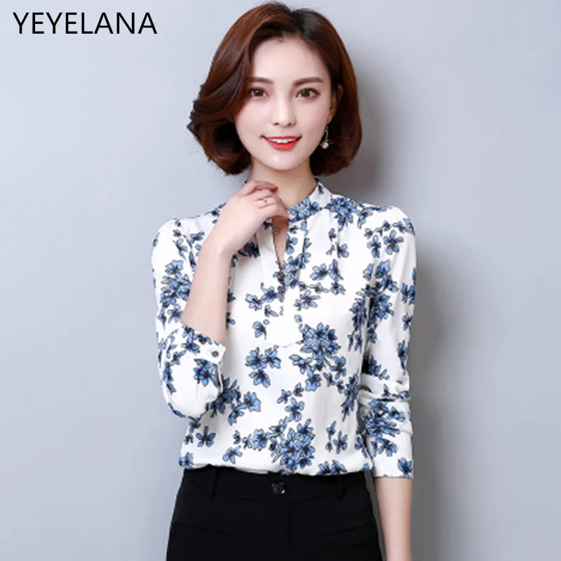 YEYELANA Women Blouses 2018 New Spring Korean Chiffon