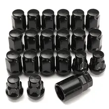 21Pcs/Set M12x1.5 Black Alloy Wheel Locking Nuts Blot Locker With Key For Ford /C-Max /Capri /Cortina /Focus /Fiesta