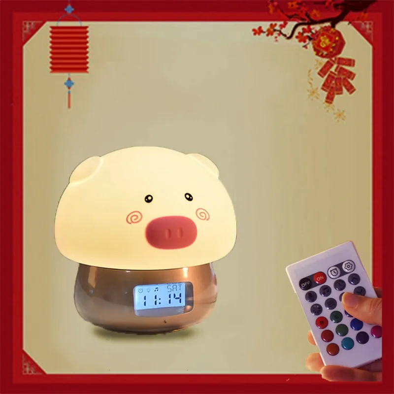 

USB Charging Silicone Touch Sensor LED Child Night Light Remote Control Baby Child 7 Color Toy Piglet Gift Bedroom Light