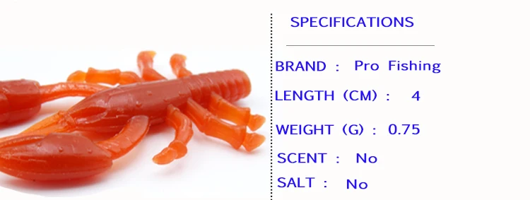 Soft Lures Fishing Lure For Japan Pesca Swimbait Rock Fly Carp Fishing Craw Shrimp Rubber Silicon Bait 4cm 0.75g 15pcs (4)