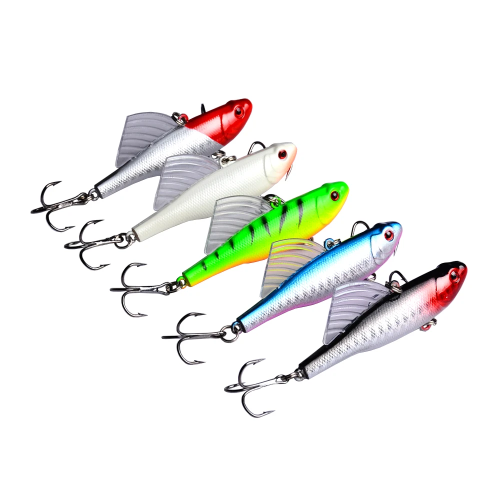 

20pcs/lot Hard Minnow Plastic Lure VIB Winter Ice For Fishing Wobbler 7cm 17g