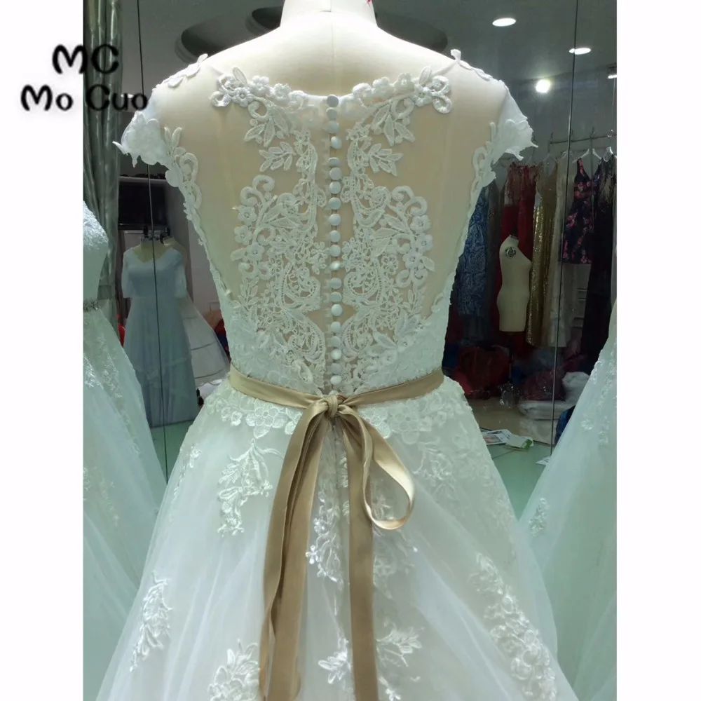 Элегантные Новые свадебные платья Robe de mariage с рукавом-крылышком Свадебные платья с аппликацией кружевные ленты vestido de noiva свадебное платье