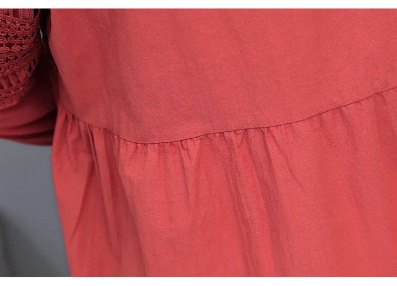 Women Fashion Blouse 2019 New Autumn Cotton Linen Lace Chinese Style Cardigan Full Long Sleeve Female Woman Blouse Vestidos Tops (3)