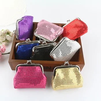 

Kids Small Coin Purse Girls Mini Wallet Money Bag Sequin Card Holder Key Pouch Clutch Hobos Bag Casual Metal Button Pocket