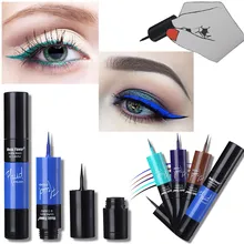 Новинка, красивая матовая черная цветная жидкая подводка для глаз, 2 в 1, легкий кончик пальца, подводка для глаз, карандаш, водостойкая Косметическая подводка для глаз, долговечная