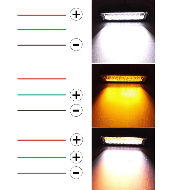 6 дюймов 60 Вт двойной цвет Янтарный Белый светодиодный рабочий светильник бар желтый водительский рабочий головной светильник прожектор точечный противотуманный Золотой светильник для автомобиля