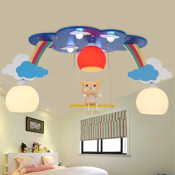 

Children bedroom bedroom LED ceiling light warm boy girl eye care cartoon rainbow bear lighting Swing ZL201