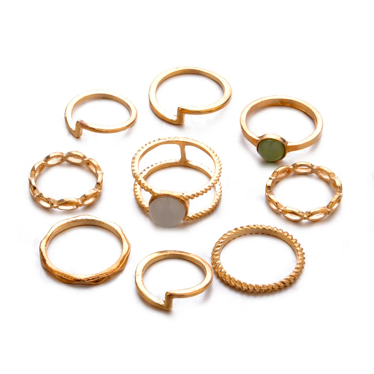 

9 12 Design Fashion Gold Color Knuckle Rings Set For Women Vintage Midi Finger Charm Rings Party Jewelry New