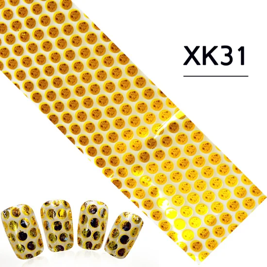 Новинка 100x4 см золотая полоса разные дизайны наклейки для нейл-арта переводная полировка фольгой Декор слайдер аксессуары для нейл-арта STZXK01-60 - Цвет: XK31